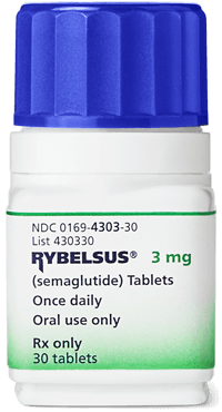 Frasco de RYBELSUS® (semaglutide) de 3 mg