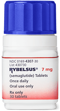 Frasco de RYBELSUS® (semaglutide) de 7 mg