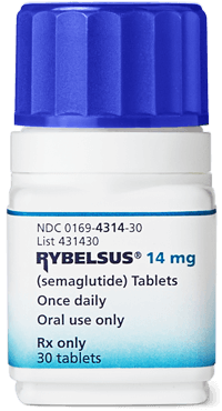 Frasco de RYBELSUS® (semaglutide) de 14 mg